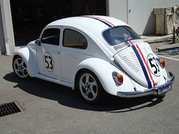  with air vent holes which normally aren't present on a Herbie VW Beetle